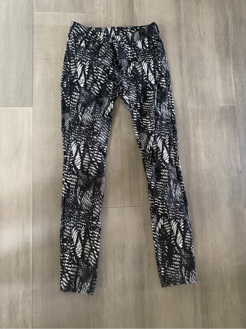 MM6 Maison Martin Margiela Black and White Printed Skinny Jeans